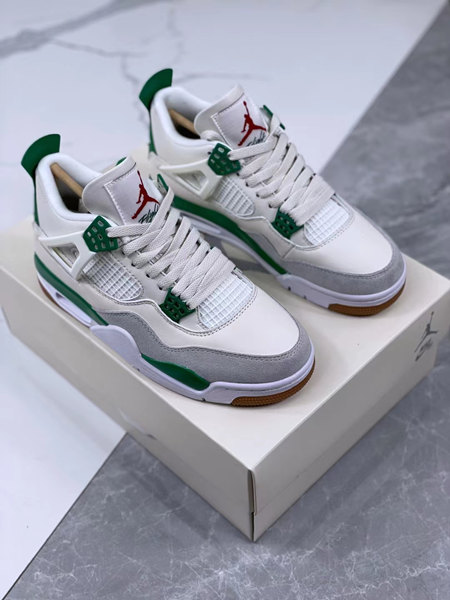 Men's Running weapon Air Jordan 4 Shoes Green/White 140